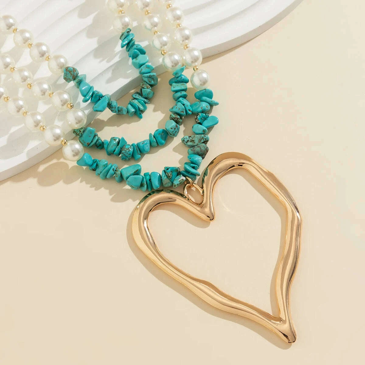 punk-metal-big-heart-shaped-pendant-necklace-vintage-geometric-green-stone-imitation-pearl-chain-short-necklace-womens-jewelry-kimlud-kimlud-33913505