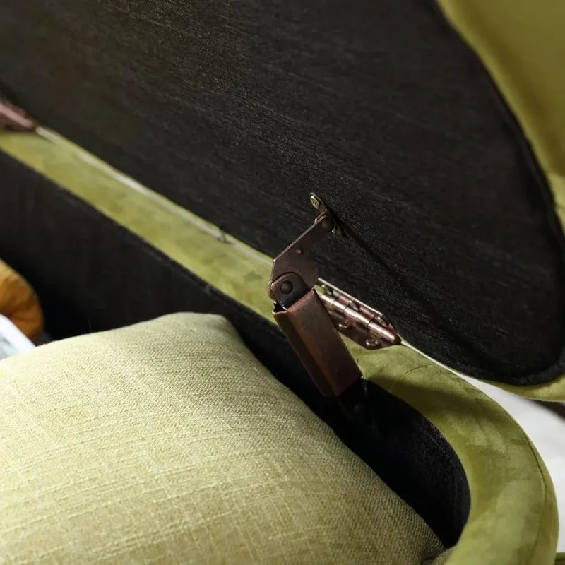44.7 Inch Upholstered Ottoman Bench, Velvet Fabric End of Bed Stool, Cute Entryway Storage Seat