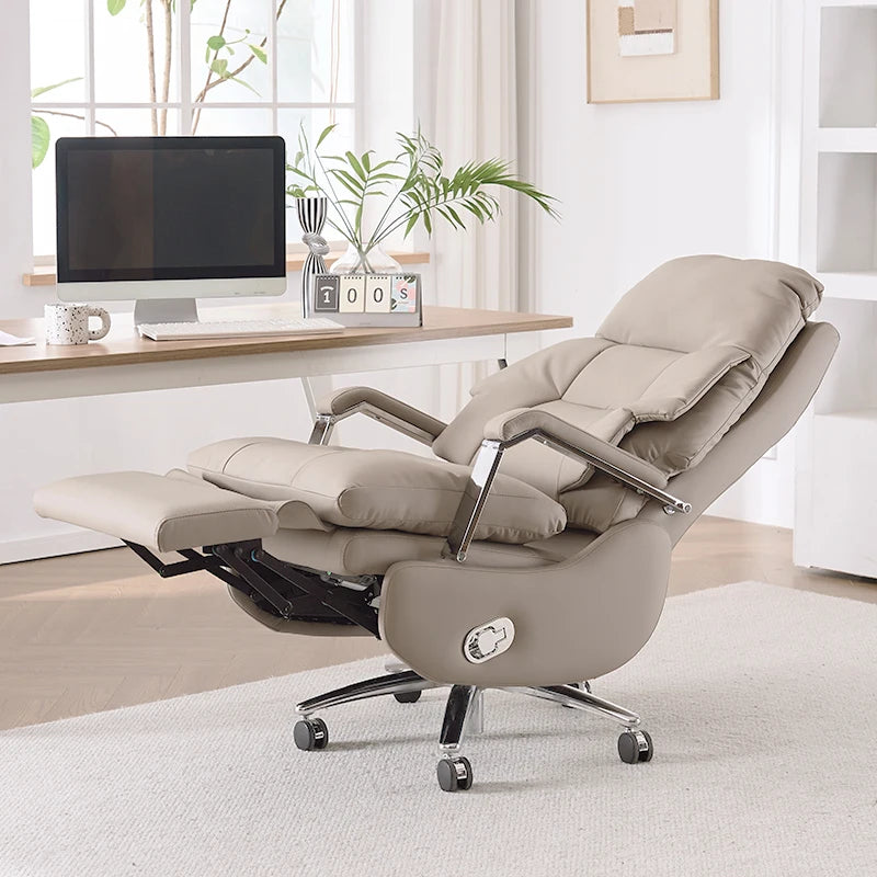 Nordic Leather Boss Chair Electric Business Office Ventilated Massage Chair Sedentary Computer Sillas De Oficina OfficeFurniture