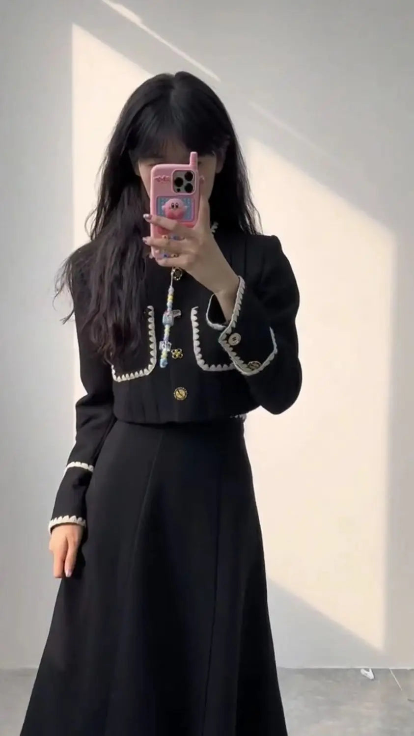 KIMLUD, Autumn The Latest Elegant Coat Skirt Two-piece Set Mainland China Conjunto Femenino Roupa Elegante 2 Piece Blazer and Skirt, KIMLUD Womens Clothes