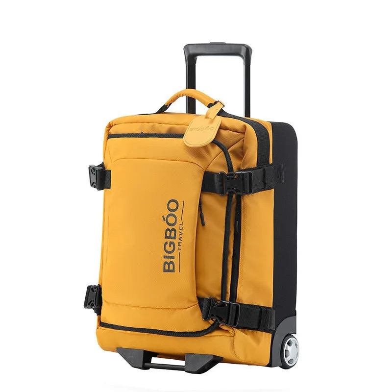 Oxford Cloth Luggage Trolley Bag Ultra-Lightweight — Color-Block | KIMLUD