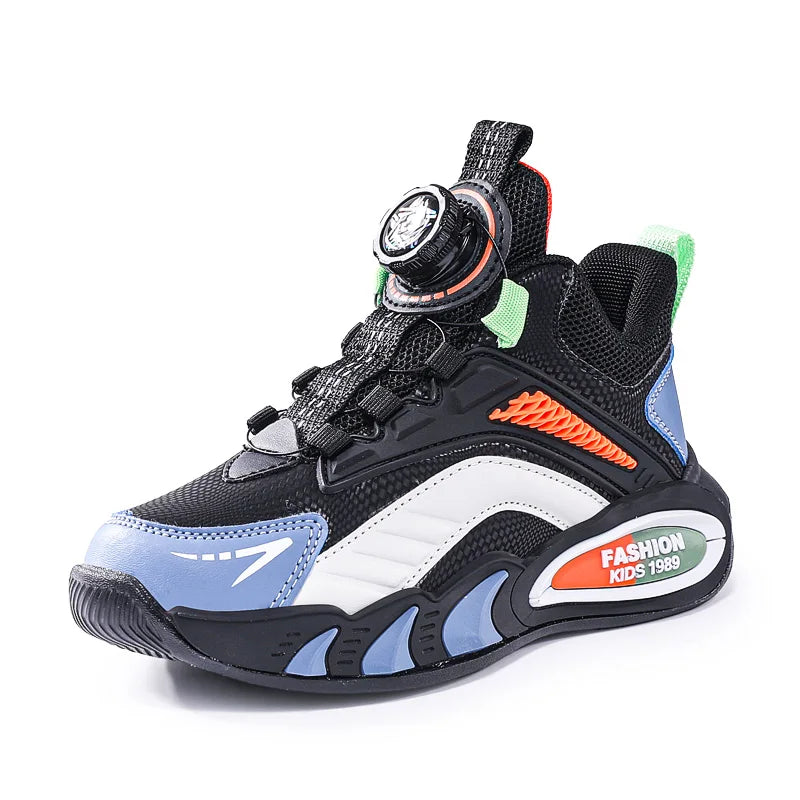 PU Leather Sneakers Breathable Unisex Everyday Comfort — Black | KIMLUD