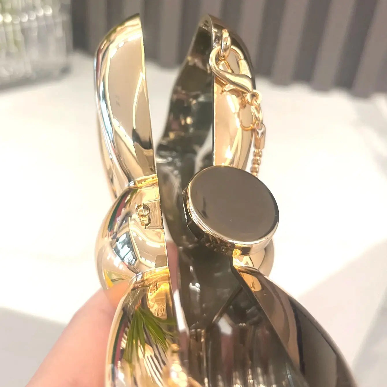 Golden Evening bag Purses and handbag luxury Designer shoulder bags funny shape Party Wedding Round Acrylic Shiny Clutch purse