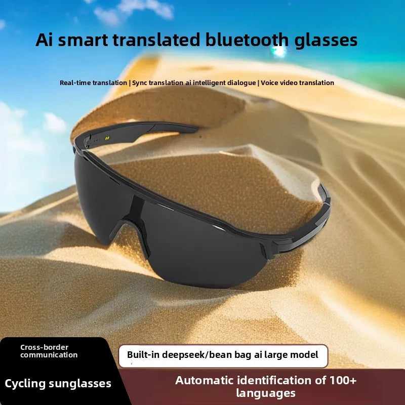 AI glasses Intelligent Simultaneous Interpretation Real-Time Translation for Listen Speak Music Earphone Sun Cycling Glass
