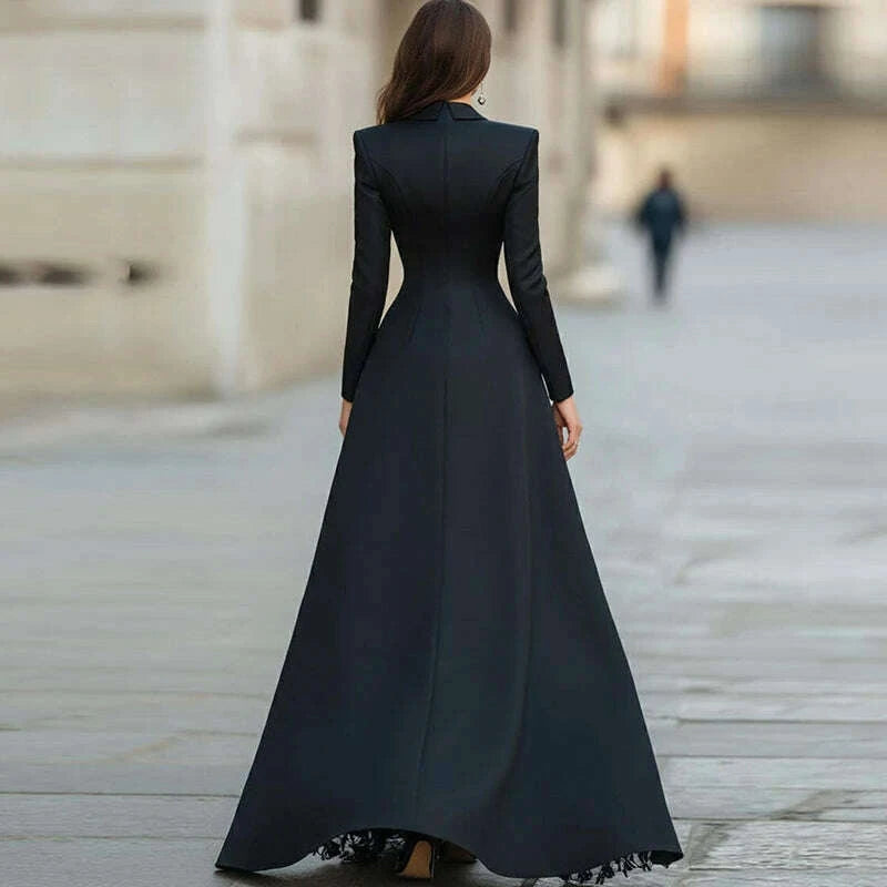 KIMLUD, Autumn Women's Lapel Button Top and Skirt Two Piece Set Lace Patchwork Slim Fit Party Suit Elegant Solid Formal Occasion Outfit, KIMLUD Womens Clothes