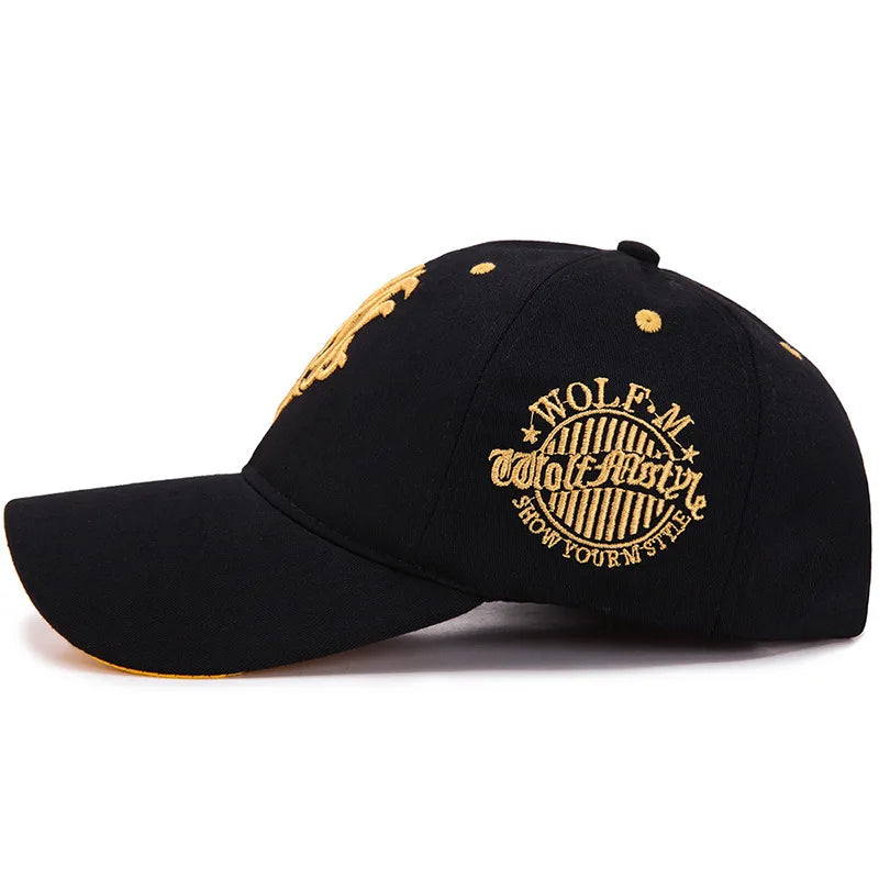 Cotton Baseball Cap Totem Embroidered — Black | KIMLUD