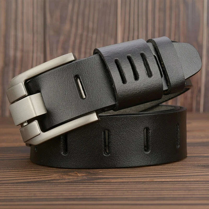 KIMLUD, 3.8CM Male Belt Men Strap High Quality Genuine Leather Luxury Designer Pin Buckle Casual Cowboy Belts Business Ceinture Homme, KIMLUD Womens Clothes