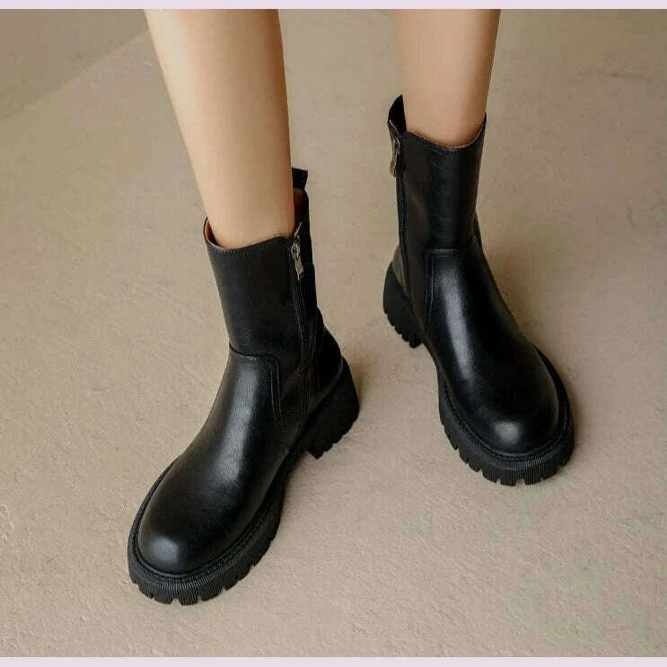 womens-half-high-boots-brown-round-toe-ladies-mid-calf-shoes-chelsea-flat-comfortable-and-elegant-winter-2024-novelty-cosplaykimlud-womens-fashion-34601732