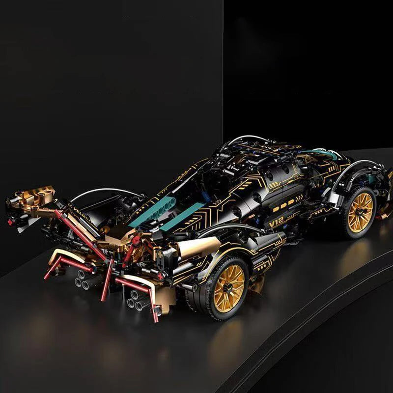 1690 Piece V12 Model Car Building Block Set - Upgraded Version, Durable Abs Material, Perfect Choice for Home Decoration and Gifts, Christmas/Halloween