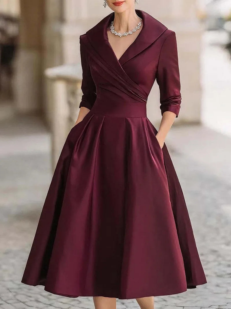 Women's Fashion Dress New Style V-neck Waist-hugging Makes You Look Slim And Elegant Long Sleeves Maxi Prom Dresses For Women