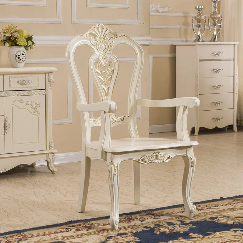Solid Wood Chairs European Light Luxury — Natural | KIMLUD