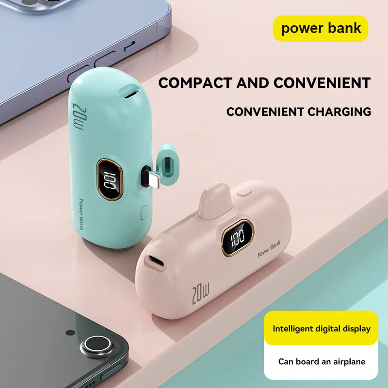 OnePlus 30000mAh Mini Portable Power Bank Capsule Mobile Power Supply Emergency External Battery Fast Charger For iPhone Xiaomi