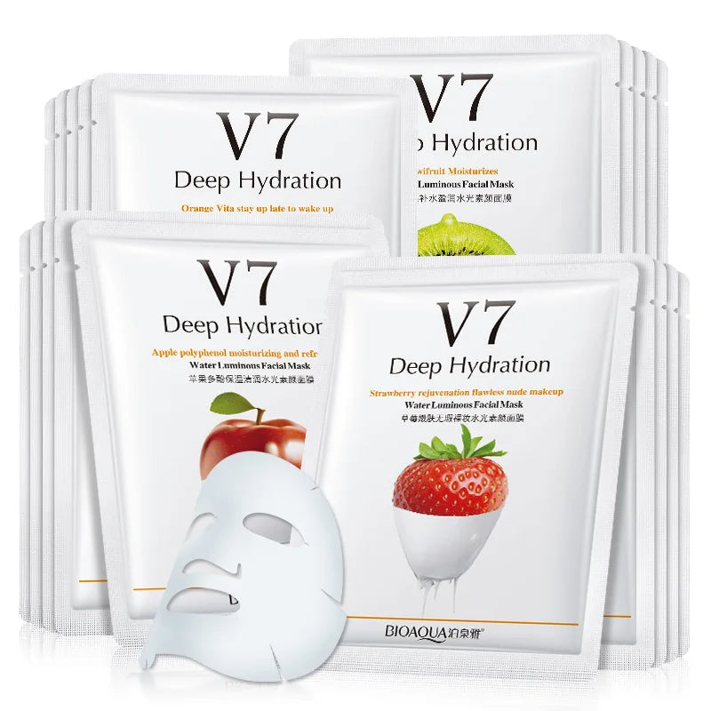 30Pcs Face Mask Sets Fresh Fruit Face Care Sheet Masks Hydrating Anti-aging Oil Control Acne Treatment Facial Mask Skin Care Set