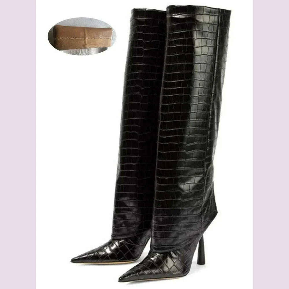 womens-fashion-retro-stone-pattern-pointed-sleeve-skirt-boots-european-and-american-high-end-loose-pants-banquet-bootskimlud-womens-fashion-34624982