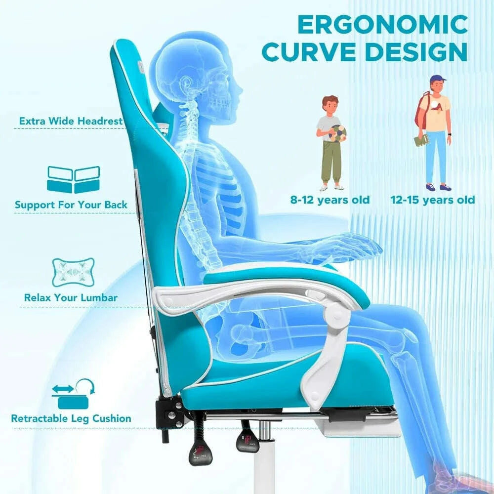 light-blue-white-kids-massage-gaming-chair---reclining-pc-chair-with-footrest-lumbar-support-headrest-for-gaming-roomkimludkimlud-35574029