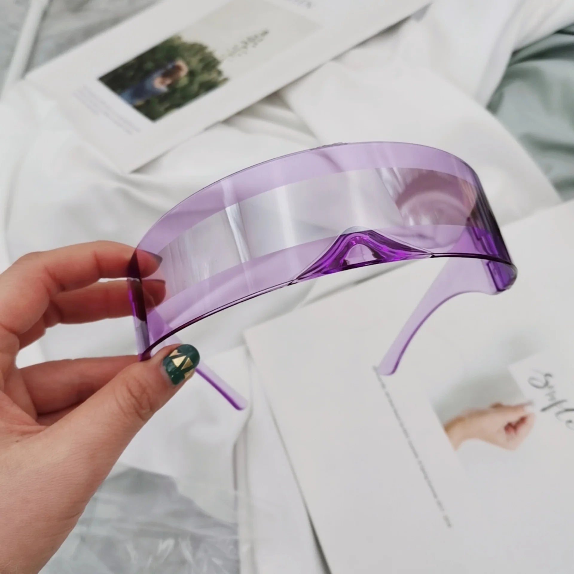 New Arrival Y2k women Sunglasses Laser Eyeglasses technological sense Mirrored Lens Eyewear Glasses integrated Men sun glasses