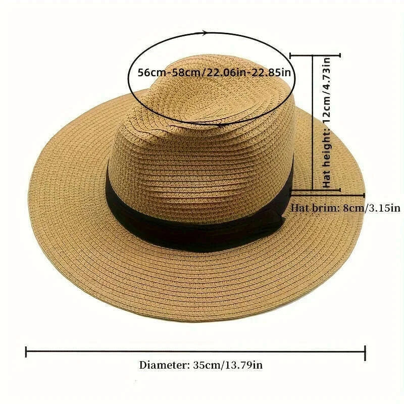 fashion-men-straw-hat-for-women-summer-trendy-beach-sun-hats-solid-color-fedoras-ribbon-casual-cowboy-jazz-cap-gangster-cap-malekimlud-womens-fashion-34601399