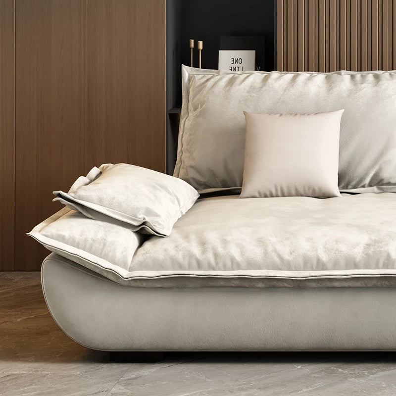 Velvet Designer Classic Sofa Minimalist Lounge — White | KIMLUD