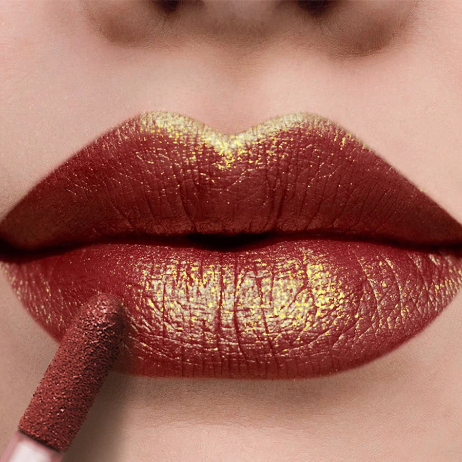 1PC Glitter Metallic 14 Colors Lip Glaze Shiny Long Lasting Lip Gloss Liquid Lipstick Korean Makeup Lip Oil Lip Tint Gifts