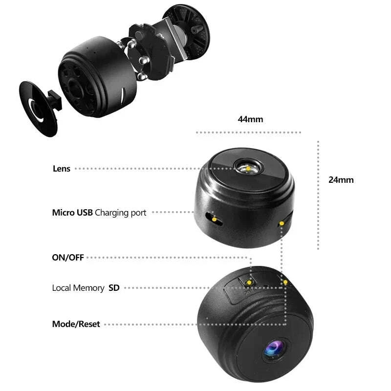 KIMLUD, Wireless WiFi Camera A9 Mini Video Recorder Camera Security Monitoring Camera Intelligent Home Security For Infants, KIMLUD Womens Clothes