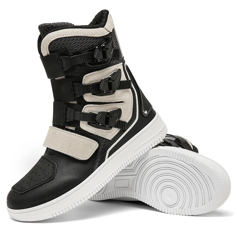 Motorcycle Boots – Windproof High Top – Leather – Mid-Calf | KIMLUD