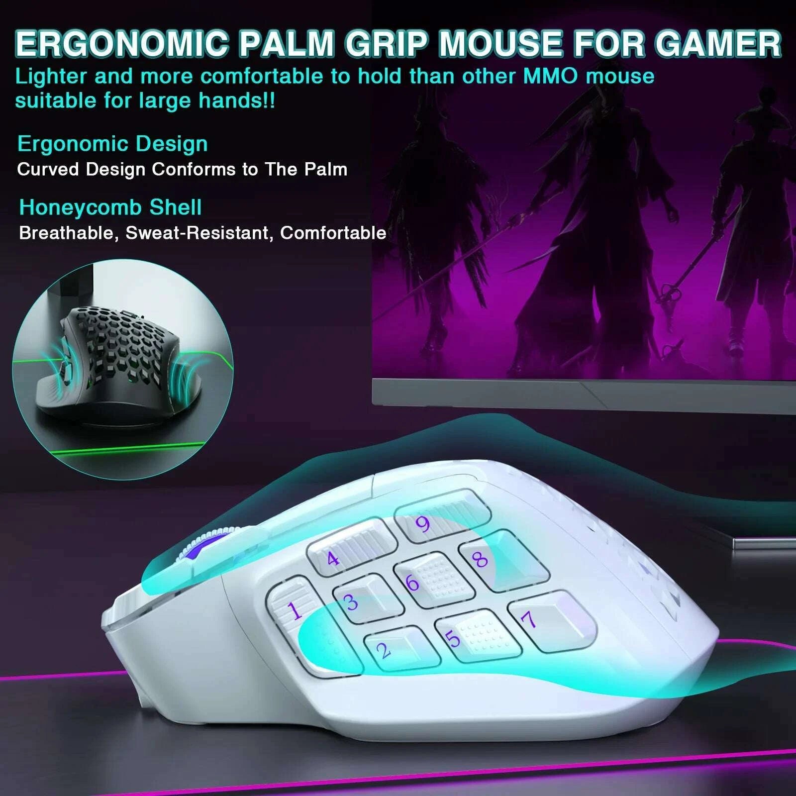 solakaka-sm809-pro-wireless-mmo-gaming-mouse-paw3311-16-side-buttons-24000-dpi-rgb-honeycomb-programmable-macro-wireless-mousekimlud-womens-fashion-34626977