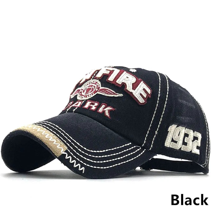 Washed Cotton-Poly Baseball Cap Embroidered Letter — Red | KIMLUD