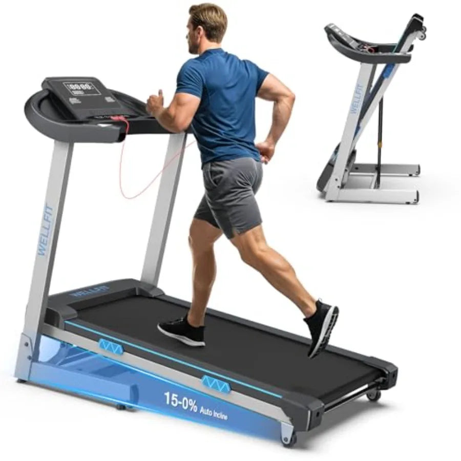 Auto-Incline Folding Treadmill Desk Walking Pad — Slate Gray | KIMLUD