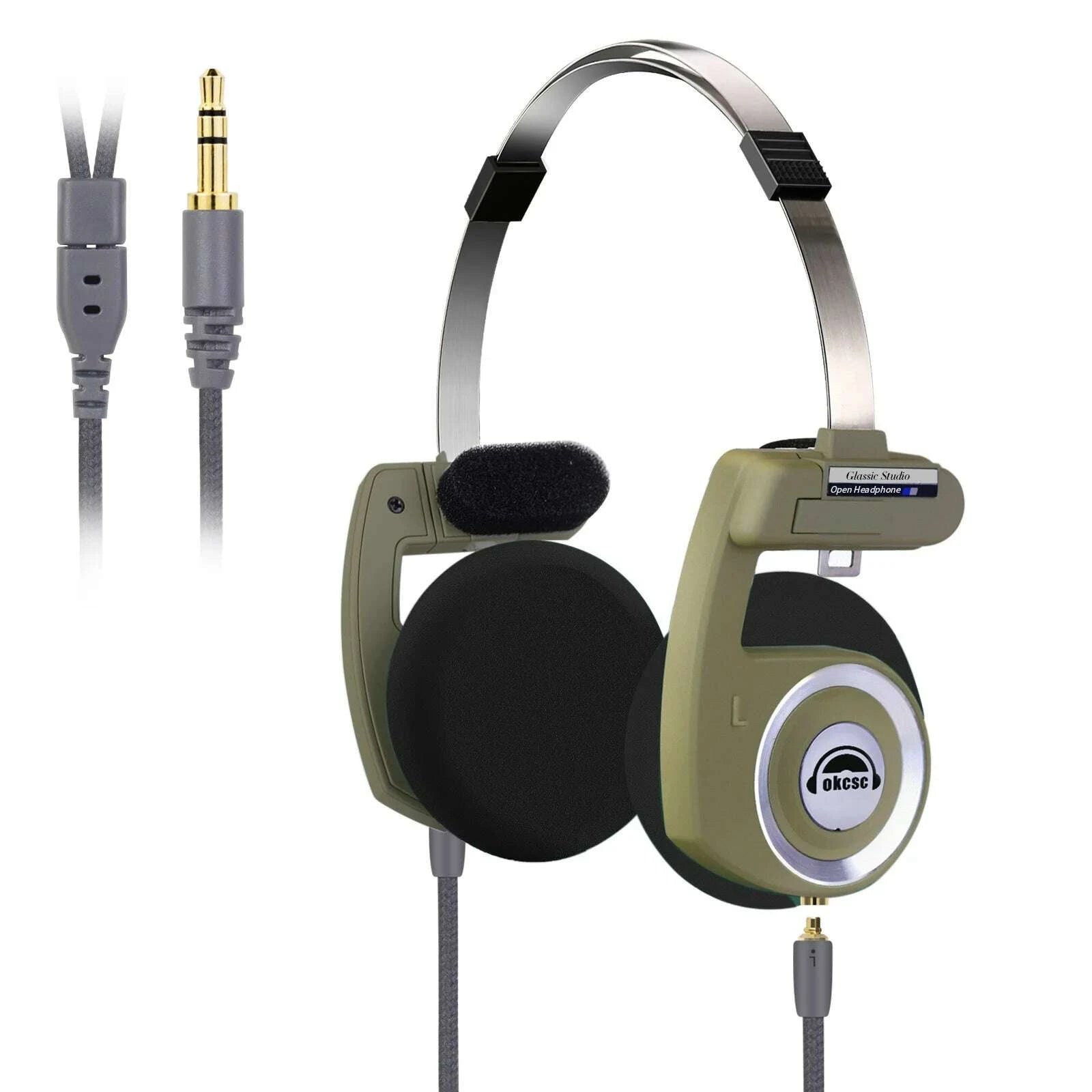 KIMLUD, OKCSC Retro 3rd Generation Headphone Wired/Wireless Earphones 40mm Driver Open End HiFi Headset Only Bluetooth Version 2-in-1, KIMLUD Womens Clothes