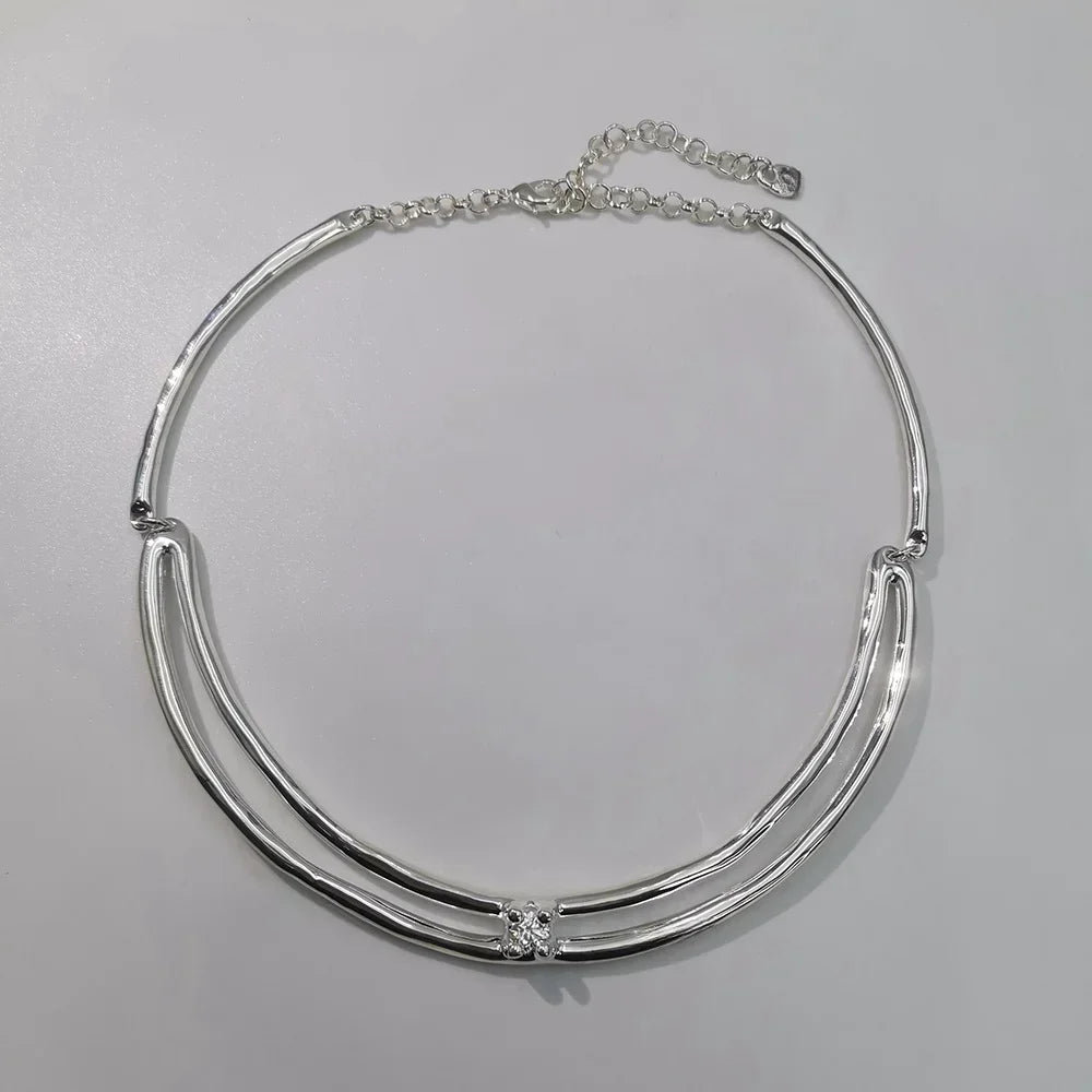 2025 Summer New Bestseller Shiny and Beautiful Blue Crystal Necklace, Women's Jewelry Gift