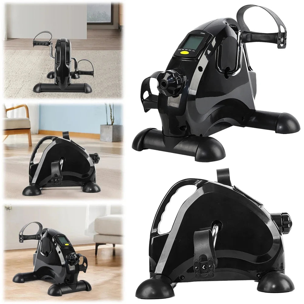 Mini Exercise Bike Arm and Leg Trainer Anti Slip Foot Pedal Exercise Machine Adjustable Under Desk Bike LCD Display for Seniors