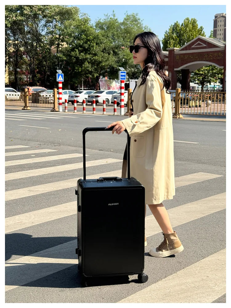Aluminium Frame Travel Luggage Carry-On With Mute Wheels — Slate Gray | KIMLUD