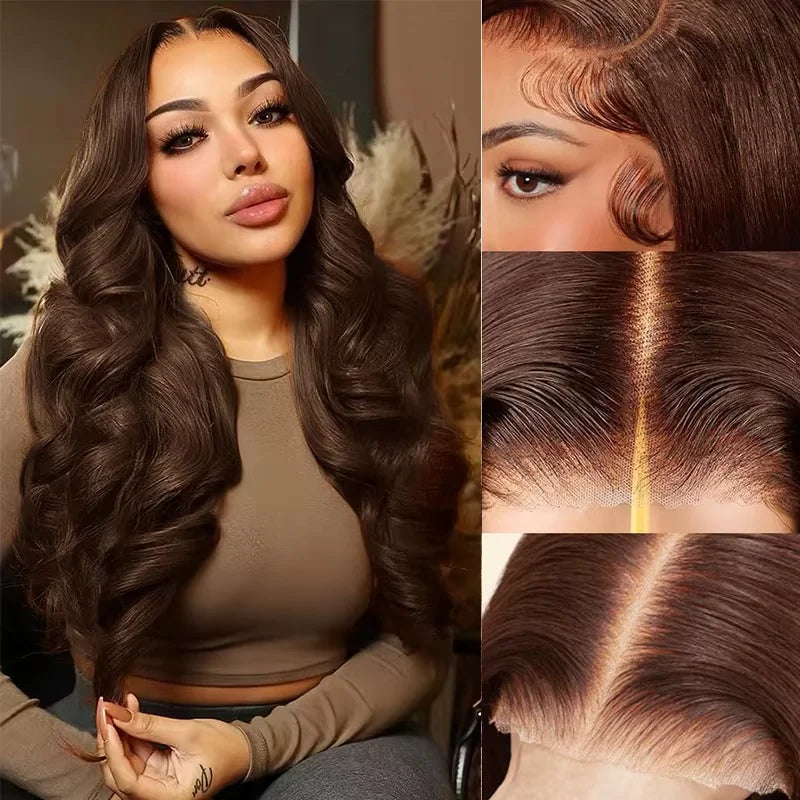 Lace Front Wig – HD Lace Front – Remy Hair – Chocolate Brown | KIMLUD