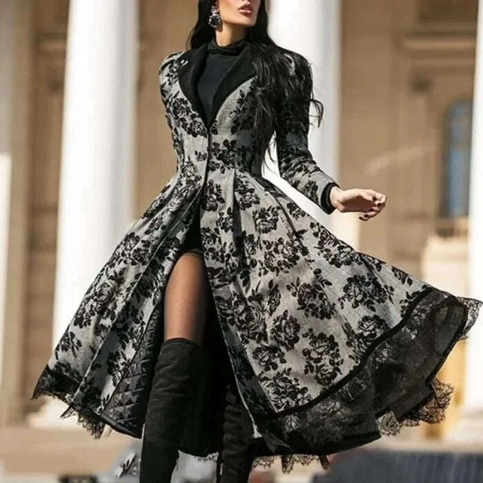 ladies-autumn-and-winter-new-lace-patchwork-vintage-long-v-neck-trench-coat,solid-color-print-big-swing-trench-coat-for-womenkimludkimlud-35561446