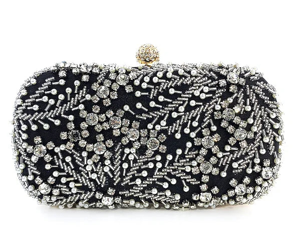 Women's Clutch Bag Crystal Pearl Clutch Purse Luxury Handbag Embroidery Evening Bag Wedding Bag for Bridal Shoulder Bag ZD1529