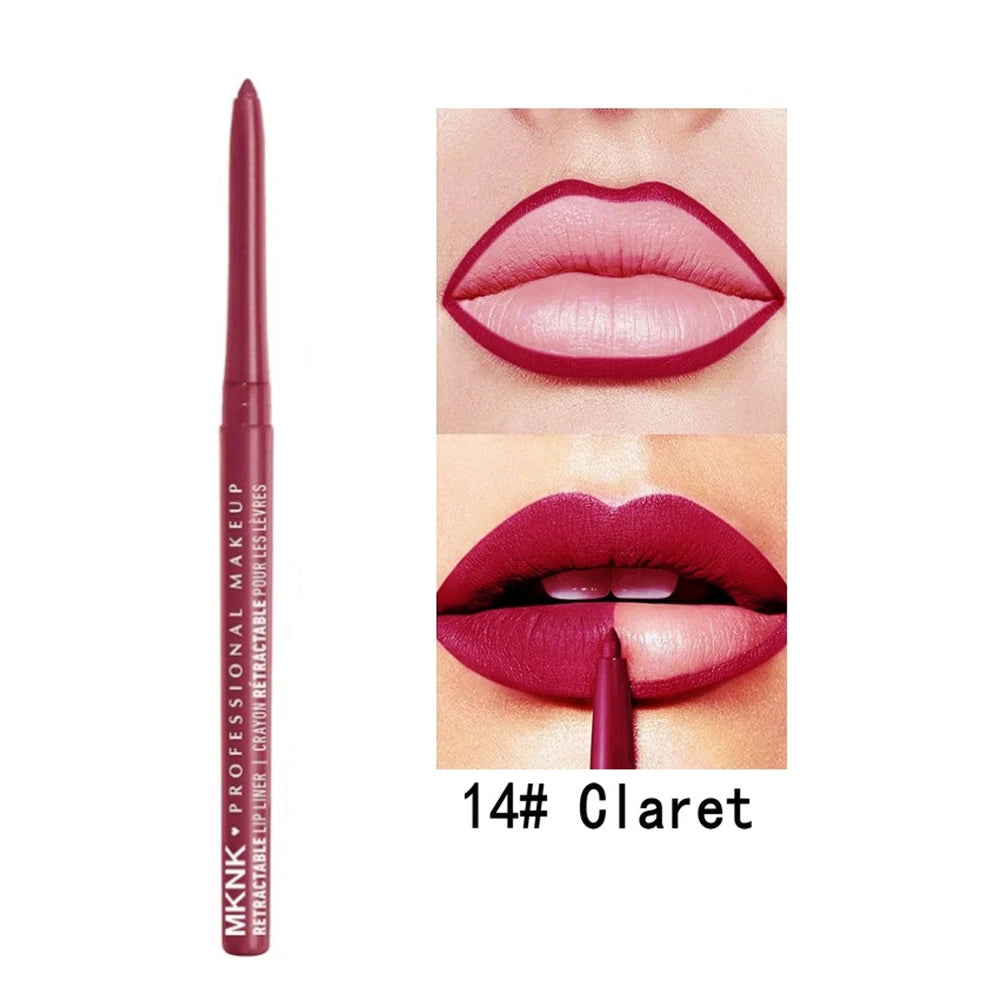 6 Color Matte Lipliner Pencil Brown Contour Tint Lipstick Waterproof Long Lasting Non-stick Cup Moisturising Lip Makeup Cosmetic