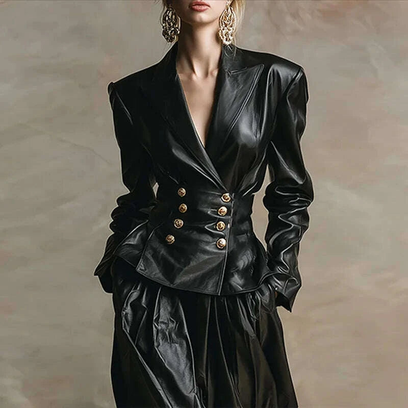 model-urban-elegance-faux-leather-jackets-for-women-2025-winter-v-neck-double-breasted-wommes-vintage-black-pu-leather-outwearkimludkimlud-35564585