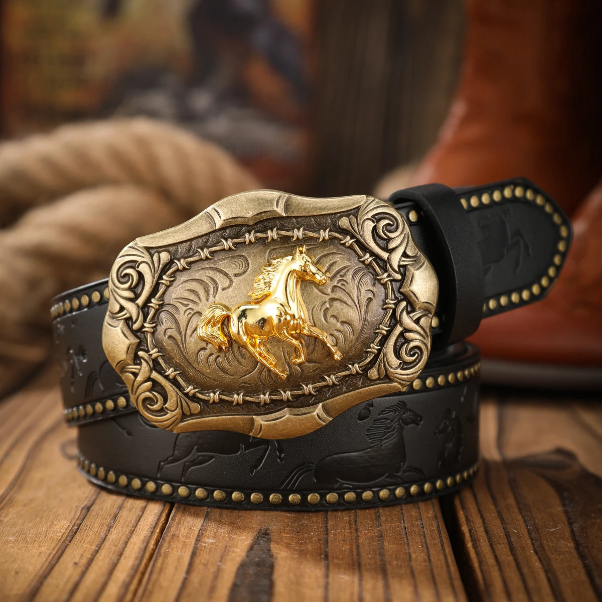 KIMLUD, Vintage and fashion collision! PU leather alloy buckle waistband, for both men and women, to create a personalized western styl, KIMLUD Womens Clothes