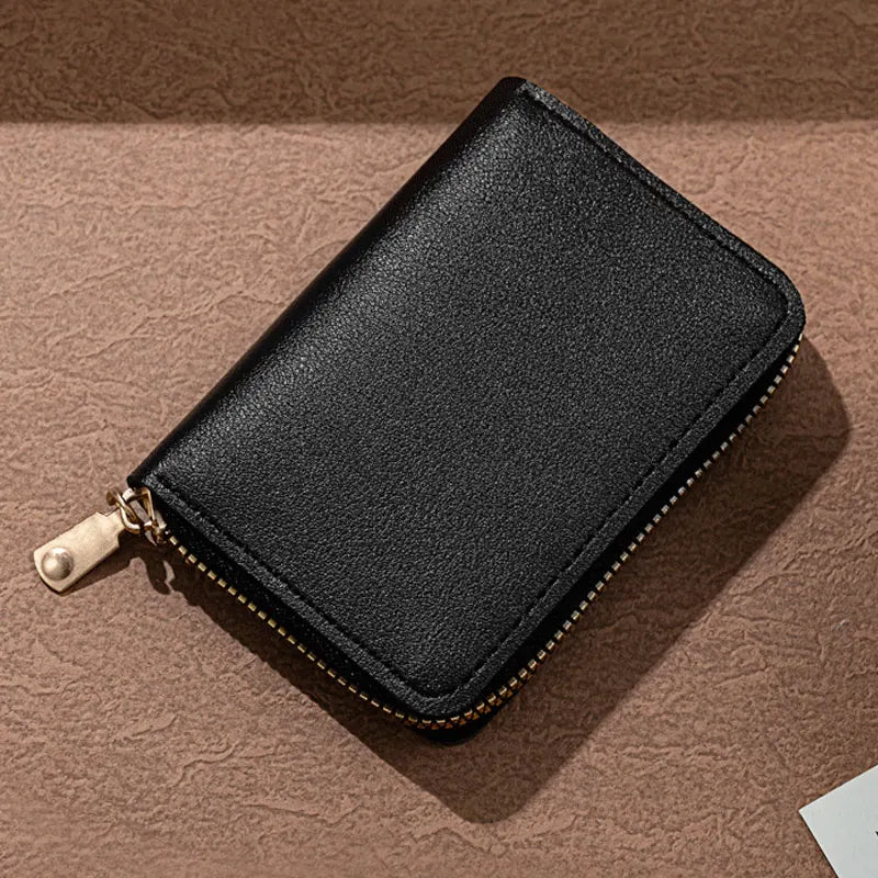Cloth Card Bag Zippered Vertical Organizer — Black | KIMLUD
