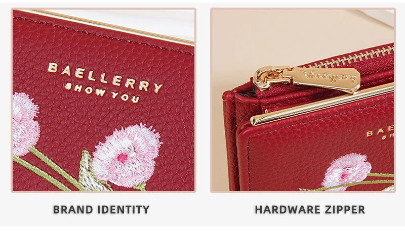 Baellerry New Short Women Wallets Simple Card Holder Zipper Female Coin Purse High Quality Slim Card Bag For Girls