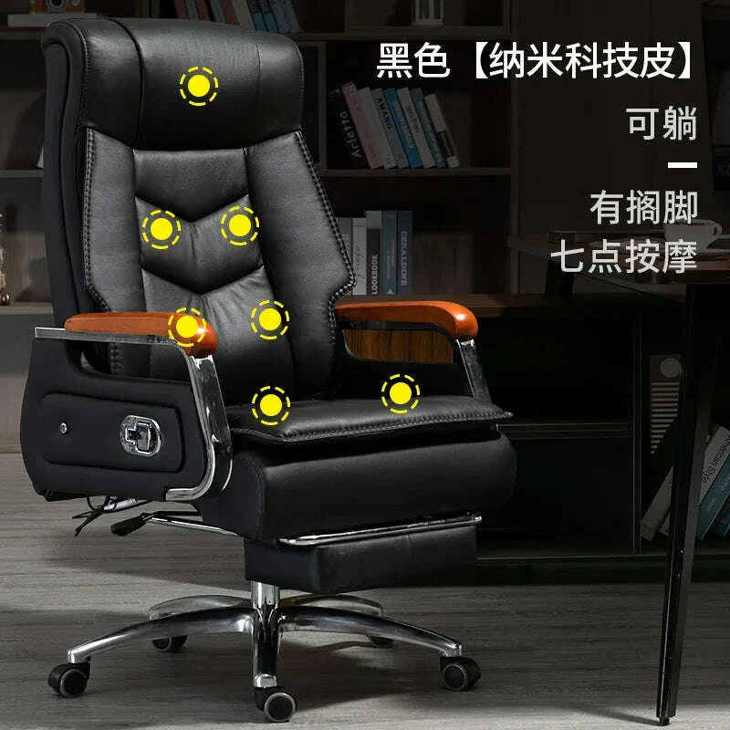 KIMLUD, Swivel Office Chair Recliner Vintage Leather Study Arm Office Chair Ergonomic Luxury Cadeira Para Computador Furniture Home, KIMLUD Womens Clothes