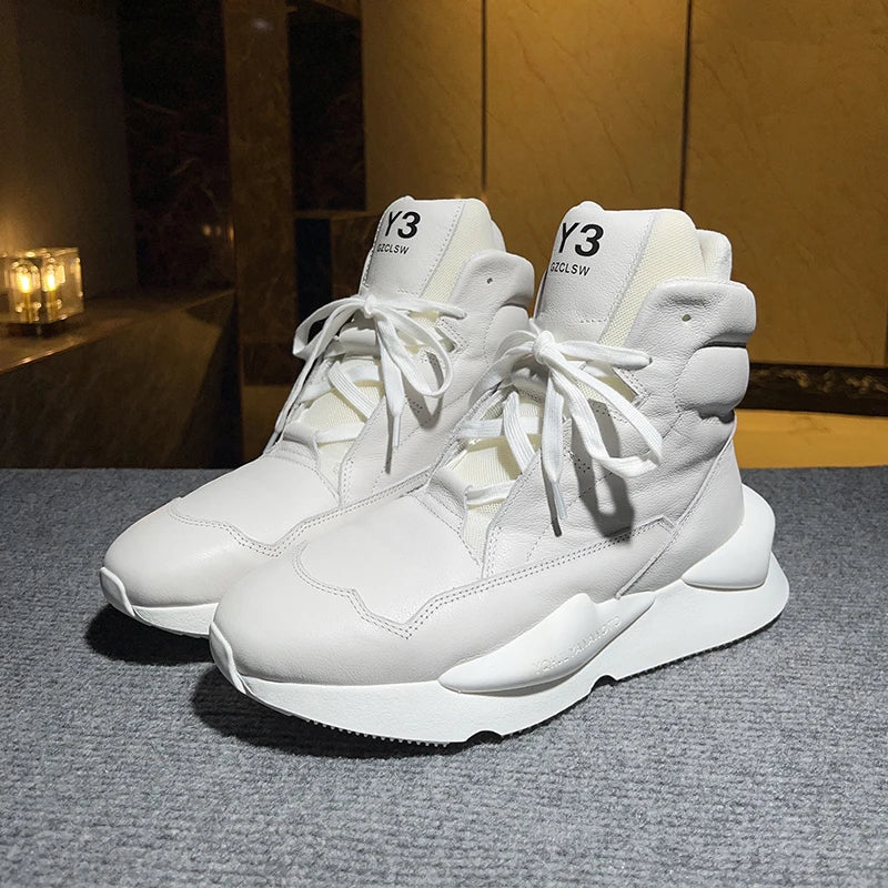Cow Suede High-Top Sneakers Original Design — Slate Gray | KIMLUD
