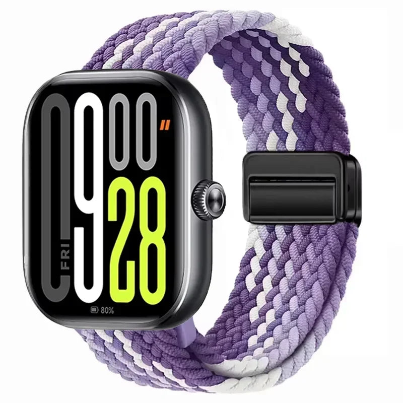 Magnetic Braided Nylon Loop Band for Xiaomi Redmi Watch 6 5 4 Strap Adjustable Sport Replacement Correa Bracelet Mi Band 9 8 Pro