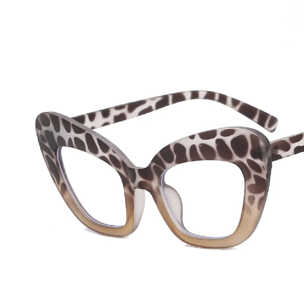 Cat Eye Eyewear Frame – Anti Blue Light – Plastic Oversized Leopard | KIMLUD