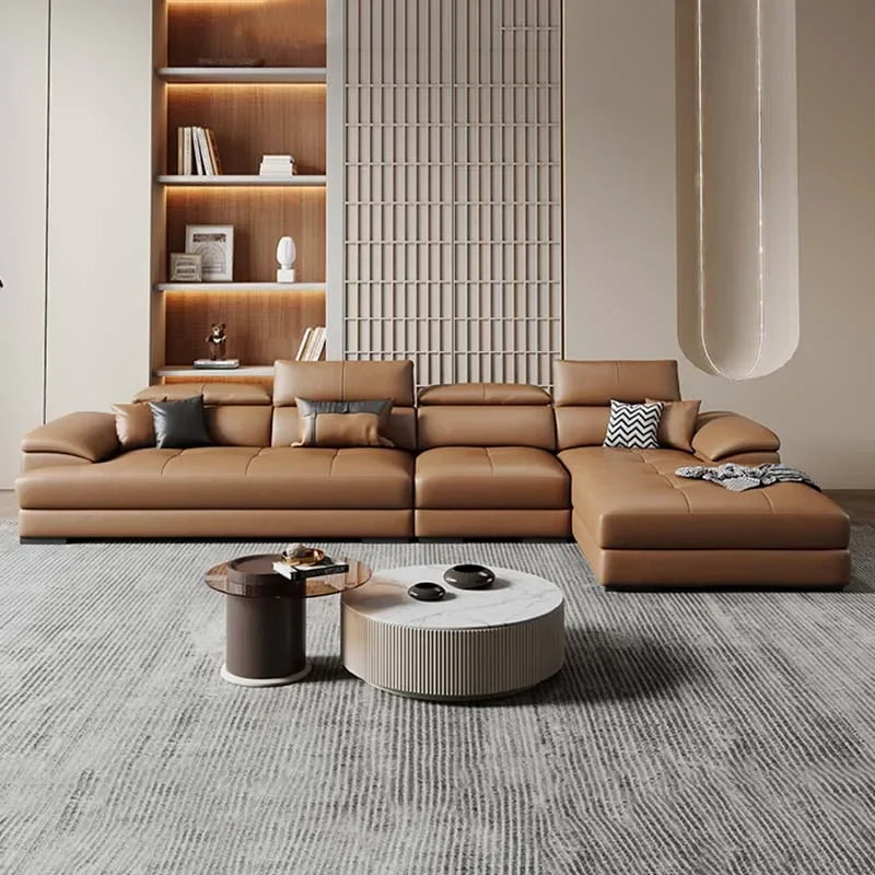 European Living Room Sofa Genuine Leather Sectional Corner Sofas Modular Luxury Sofa Sala De Estar De Luxo Modern Furniture