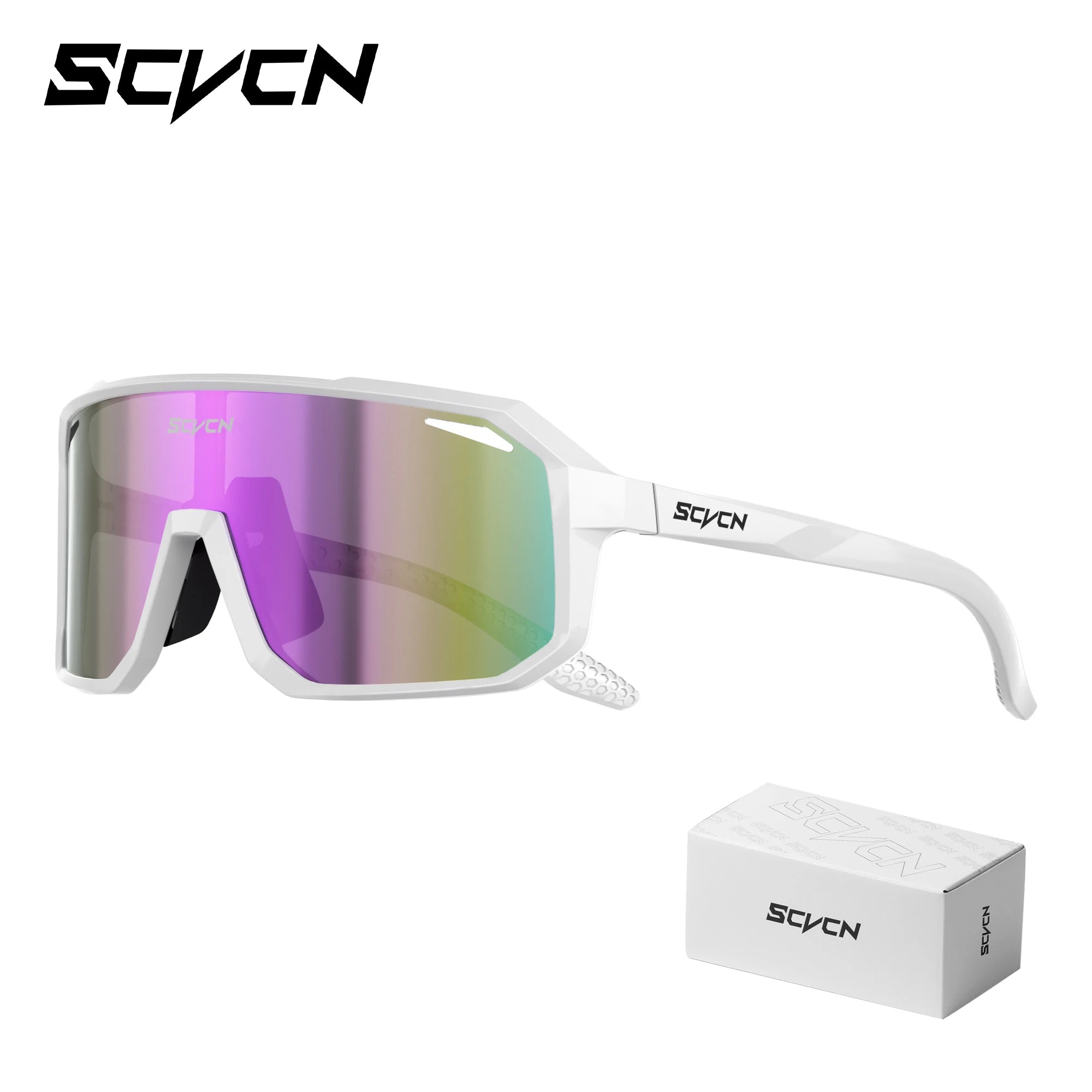SCVCN New Riding Cycling Sunglasses Outdoor Sports Running Goggles Men's Mtb Bicycle Glasses Women Cycling Eyewear 1 Lens