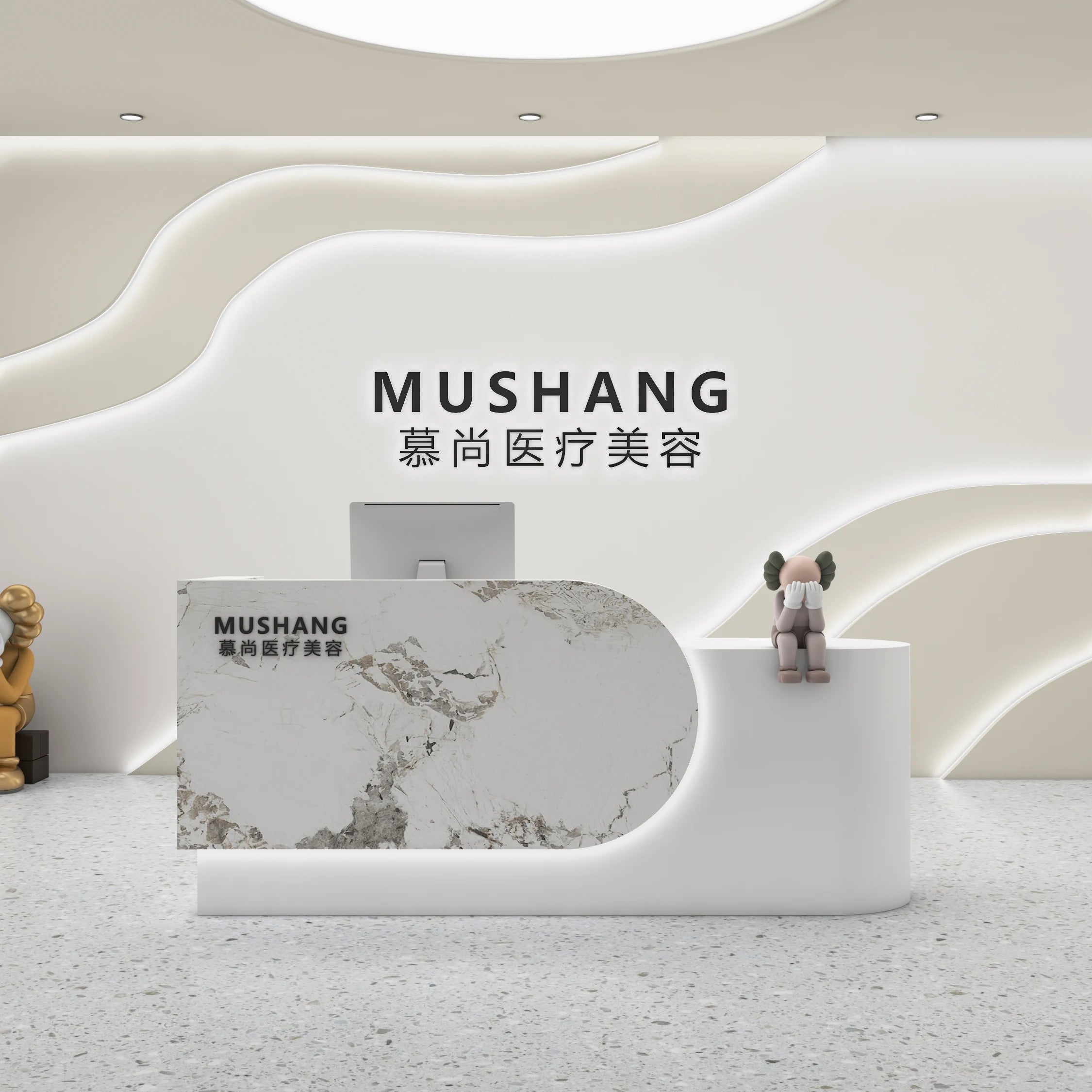 Best Organizers Reception Desks Design Display Drawer Beauty Reception Desks White Led Lights Comptoire Accueil Trendy Furniture