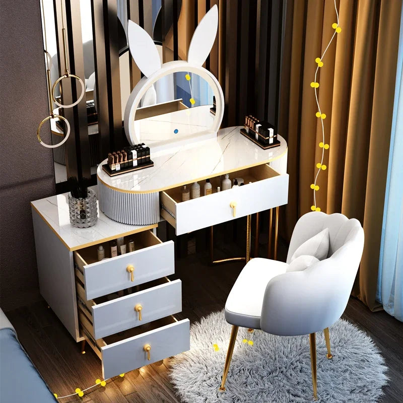 European Modern Vanity Table Storage Brass Hardware — Deep Blue-Dust | KIMLUD