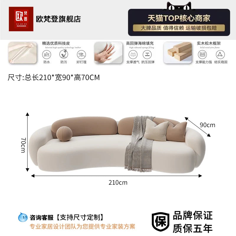 European Luxury Minimalist Contemporary Double Sofa Bed With Storage — Cream Ivory | KIMLUD