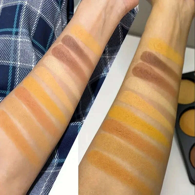 KIMLUD, Dark Skin Tone 9-in-1 Face Palette Waterproof Concealer 9 Shades Contour Bronzer Wheat Makeup Palette for Women, KIMLUD Womens Clothes